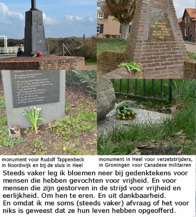 bloemen voor gestorven vrijheidstrijders